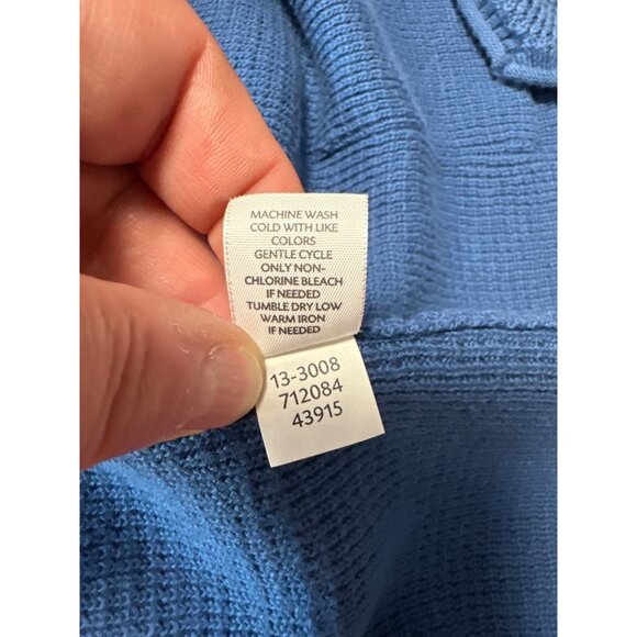 J. Jill Womens Blue Sleeveless Knit Cardigan Vest With Pockets Size L - Picture 7 of 8